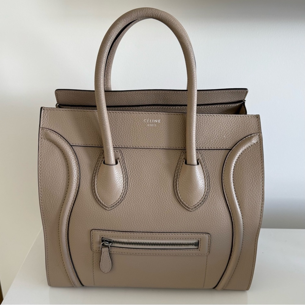 Celine Tan Luggage Bag Grainy Leather Mini
